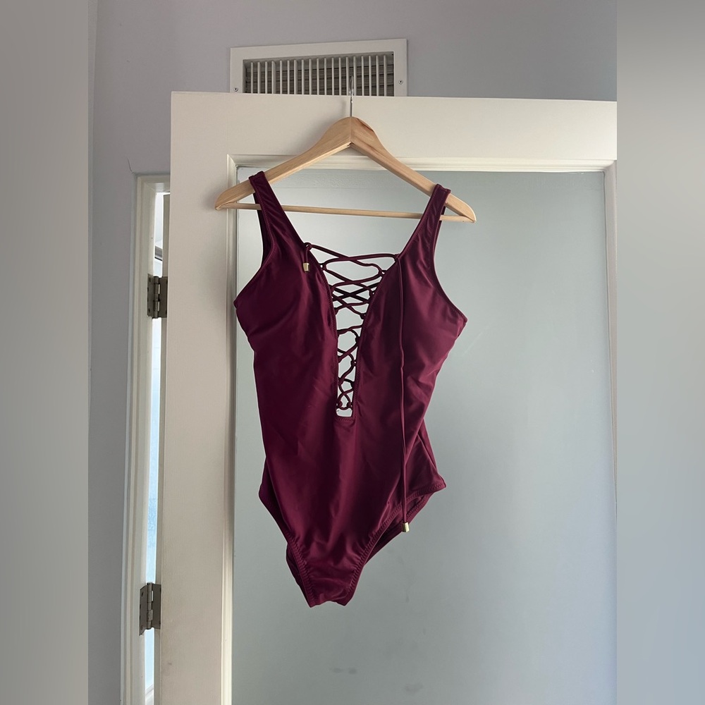 Moschino Burgundy Swimsuit